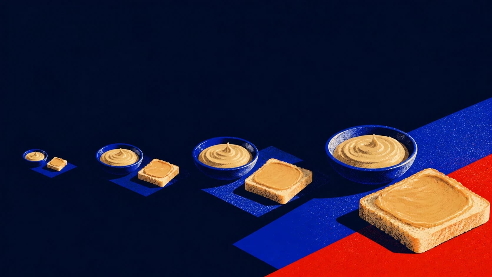 An editorial illustration of baby-safe sesame paste and smooth tree-nut butter